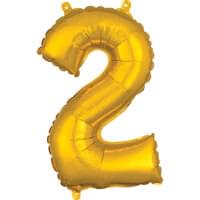 AIR ONLY - 16" Gold Number Balloon