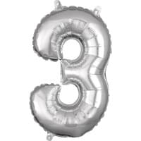 AIR ONLY - 16" Silver Number Balloon