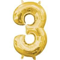 AIR ONLY - 16" Gold Number Balloon