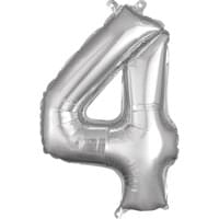 AIR ONLY - 16" Silver Number Balloon