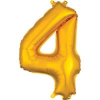 AIR ONLY - 16" Gold Number Balloon