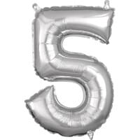 AIR ONLY - 16" Silver Number Balloon