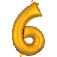 AIR ONLY - 16" Gold Number Balloon