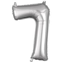 AIR ONLY - 16" Silver Number Balloon