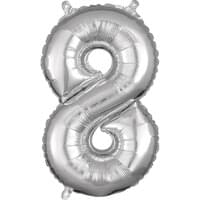 AIR ONLY - 16" Silver Number Balloon