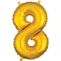 AIR ONLY - 16" Gold Number Balloon