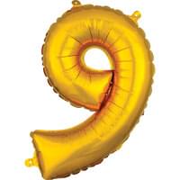 AIR ONLY - 16" Gold Number Balloon