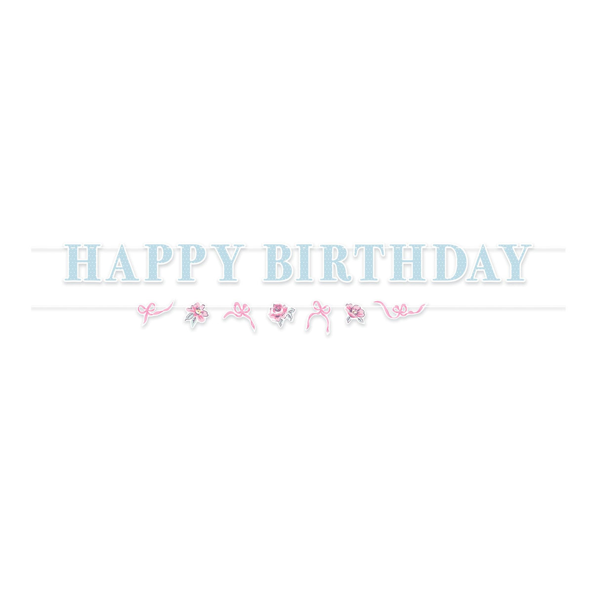 Ribbons And Roses Birthday Banner