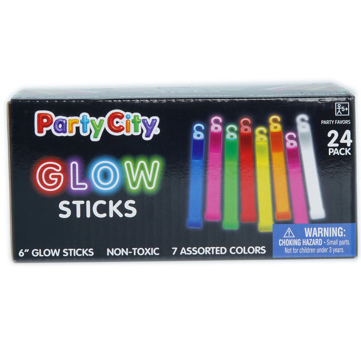 6" Glow Sticks - Multicolor & White, 24ct.