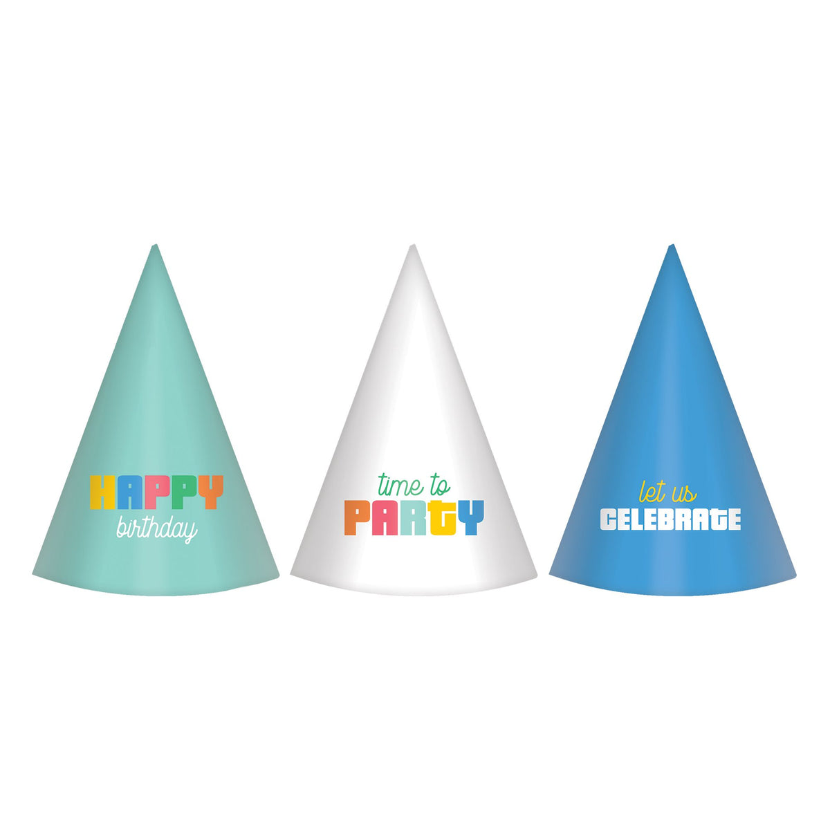Colorful Collage Birthday Party Hats