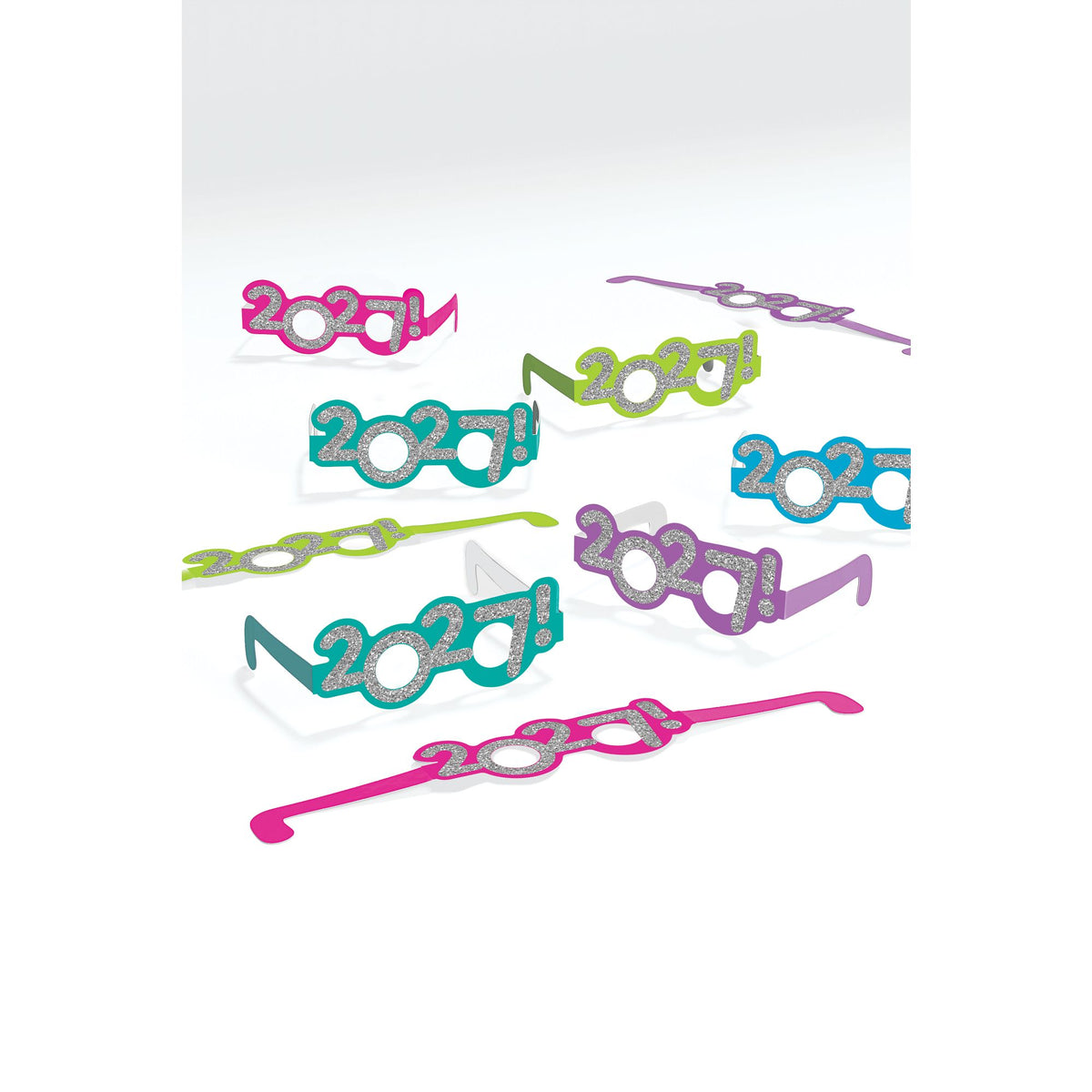 2027 Paper Glitter Glasses Colorful