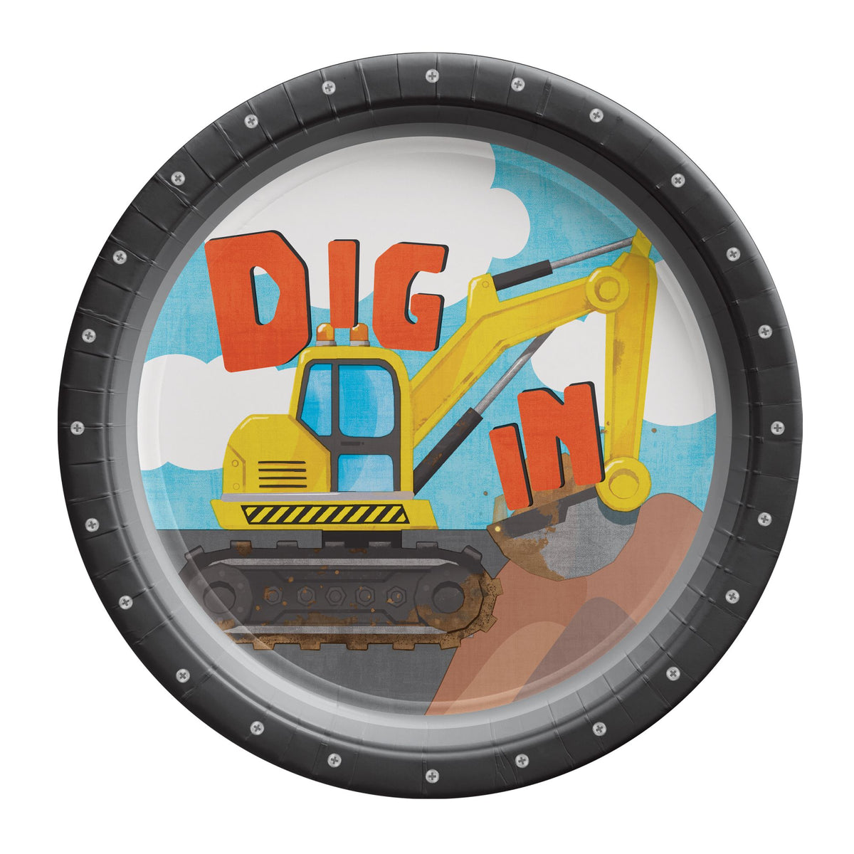 Construction Party 9" Round Plates