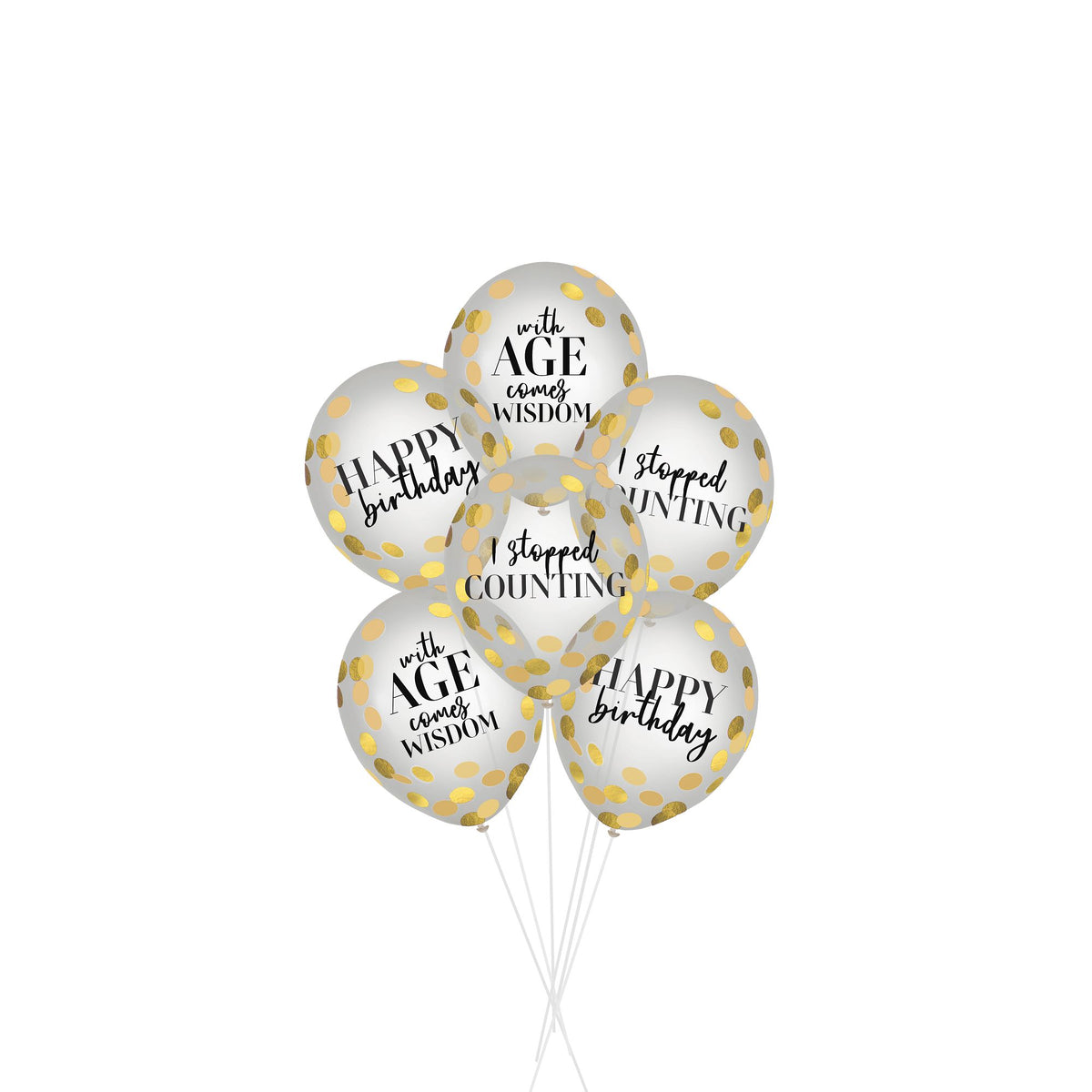Party of The Ages Latex Confetti Balloons