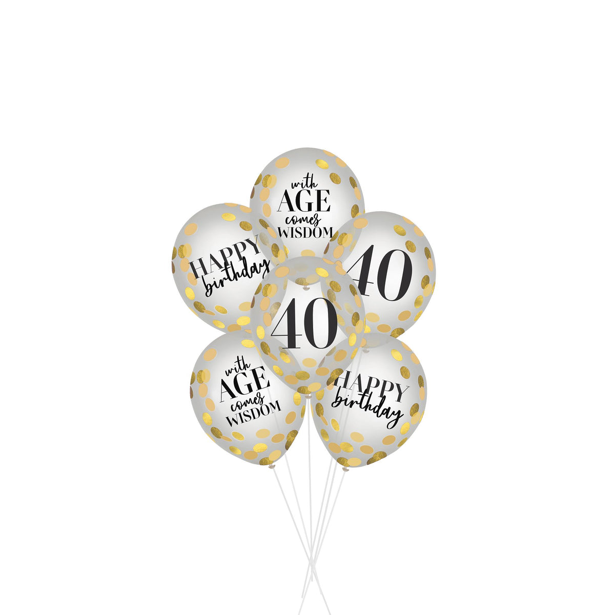 Party of The Ages Latex Confetti Balloons - Forty