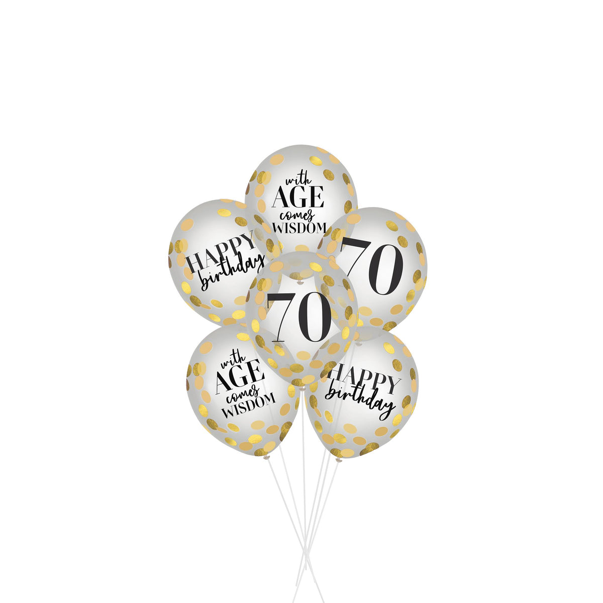 Party of The Ages Latex Confetti Balloons - Seventy
