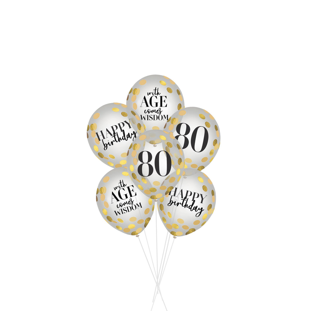 Party of The Ages Latex Confetti Balloon - Eighty