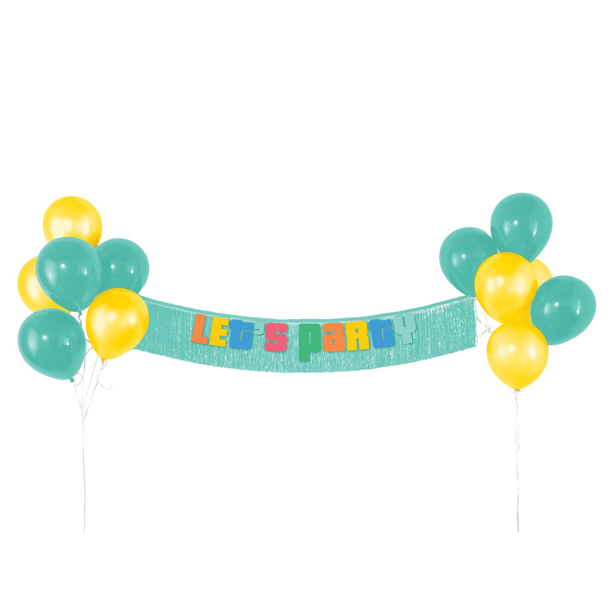 Colorful Collage Latex Balloons + Party Banner