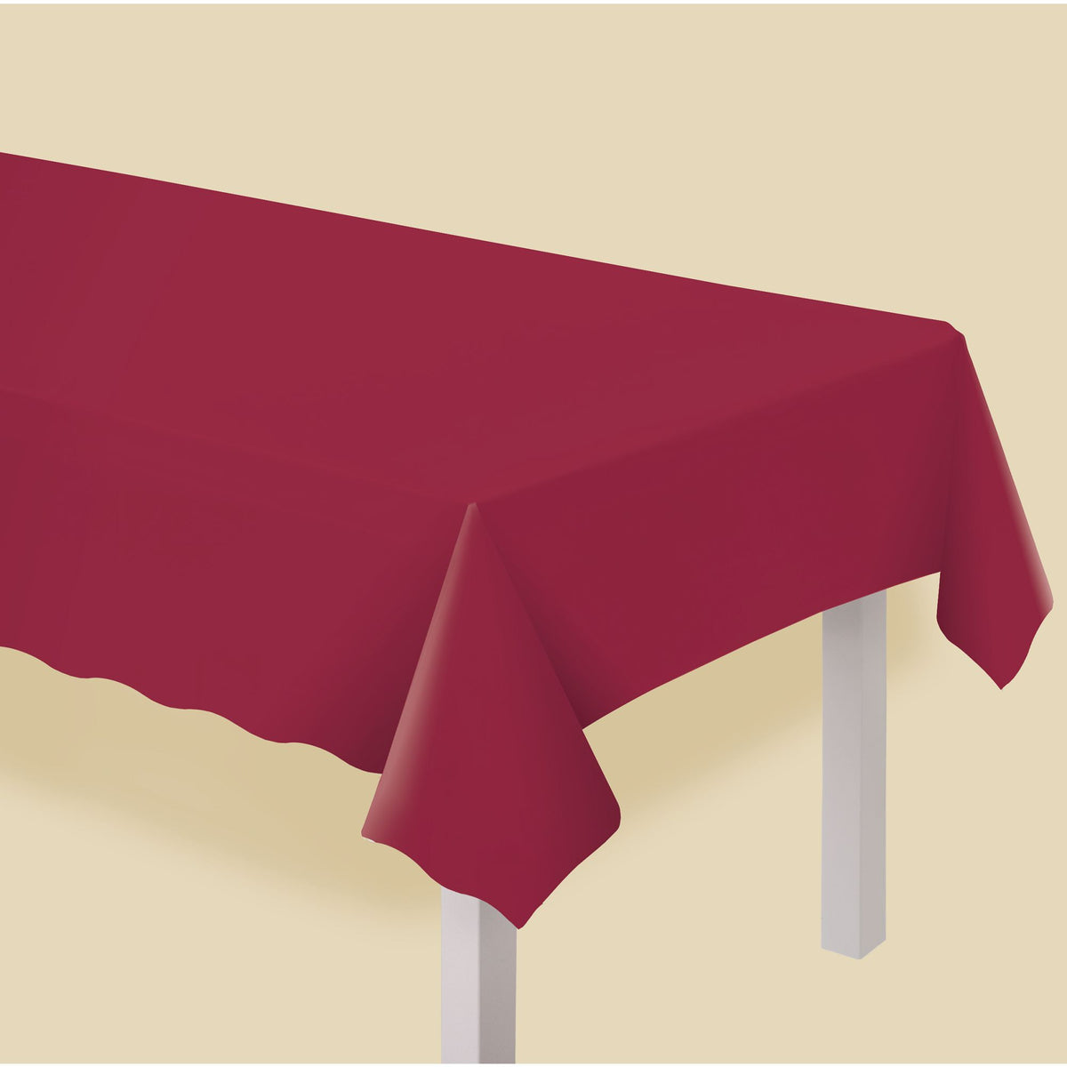 Plastic Table Cover - Maroon