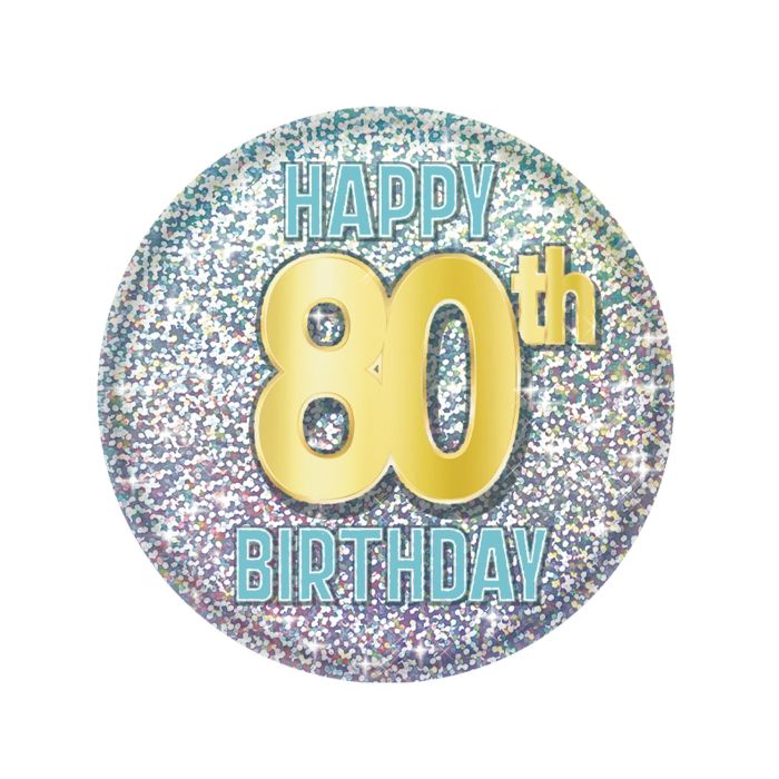 Happy 80th Birthday Button