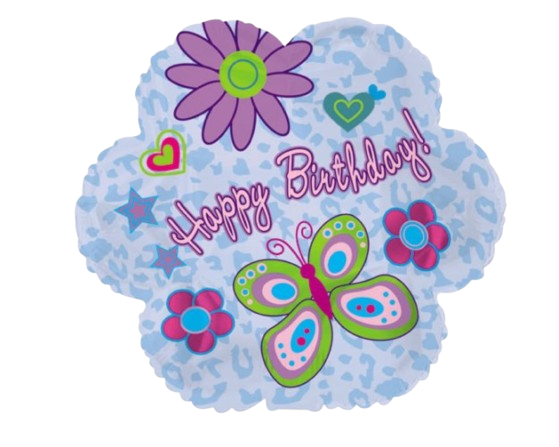 18" Happy Birthday Multi Butterflies