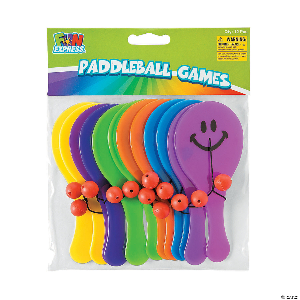 Plastic Mini Smile Face Paddleball Games