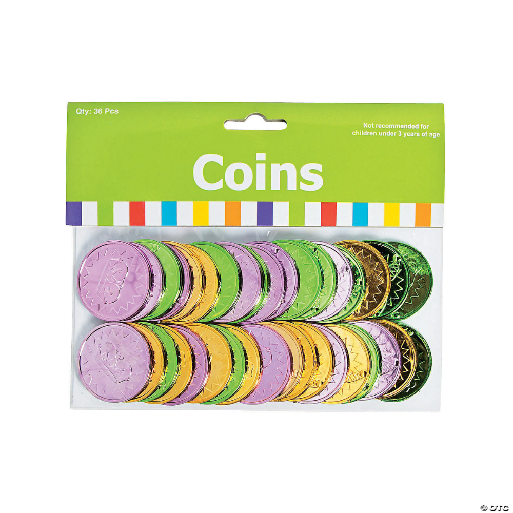 Plastic Metallic Mardi Gras Coins