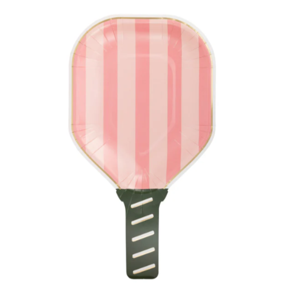 Pink Paddle Shaped Paper Plate