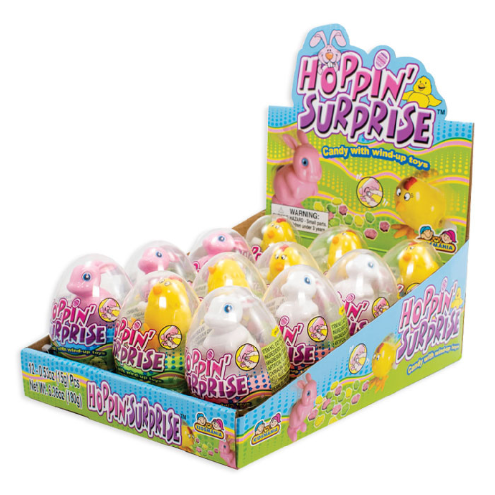 KIDSMANIA HOPPIN SURPRISE EGG W/ CANDY & WIND UP TOY
