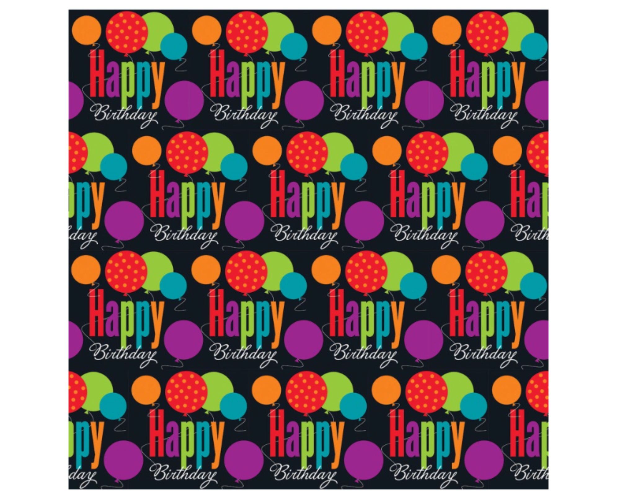 Birthday Cheer Gift Wrap  30" x 5 ft