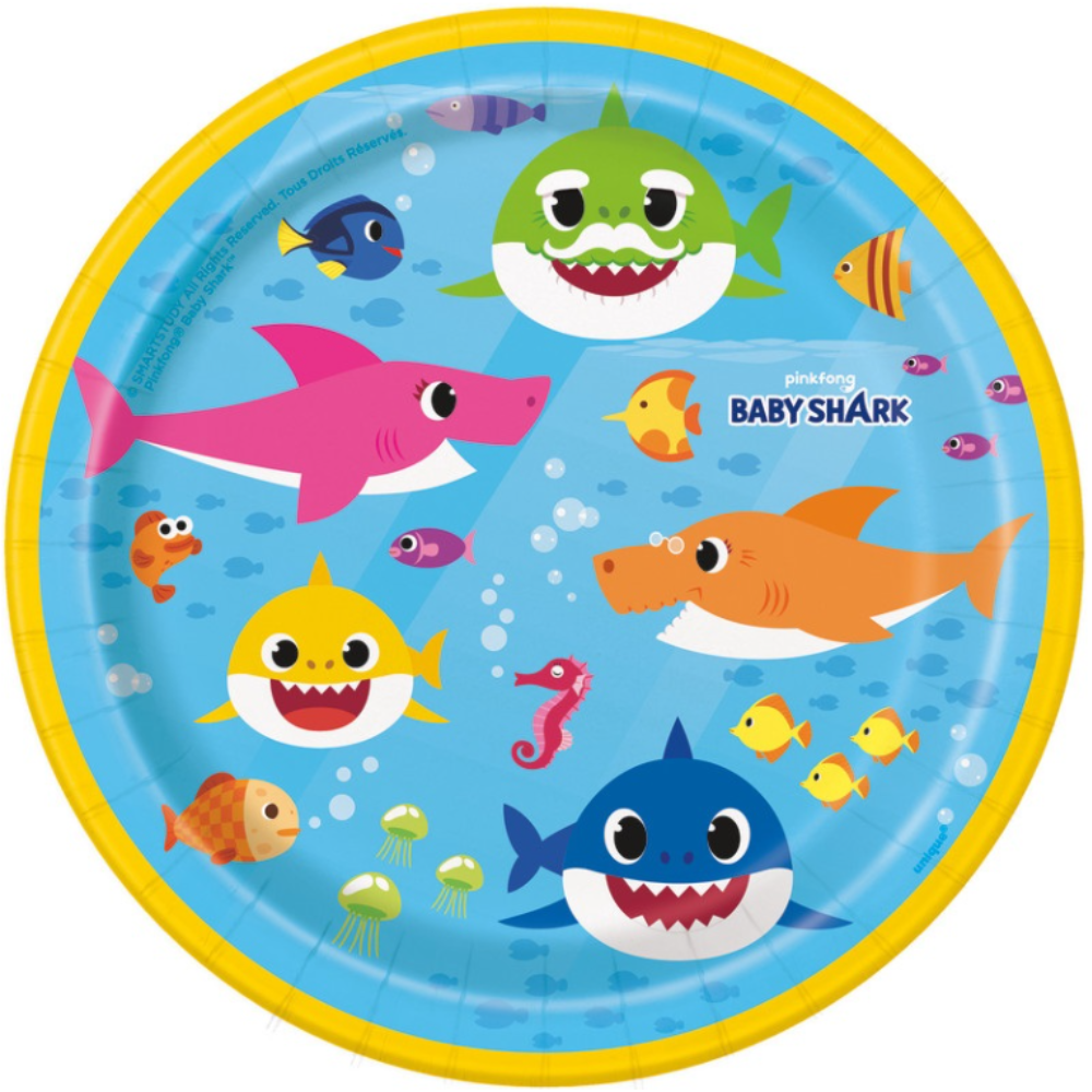 Baby Shark Round 7" Dessert Plates