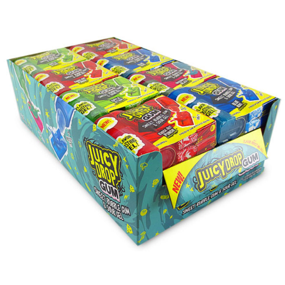 JUICY DROP GUM WALLET PACK W/ SOUR GEL - ASSORTED FLAVORS
