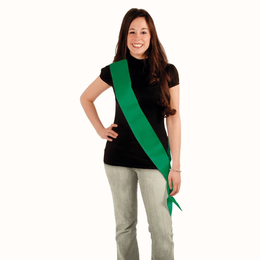 Satin Sash Green