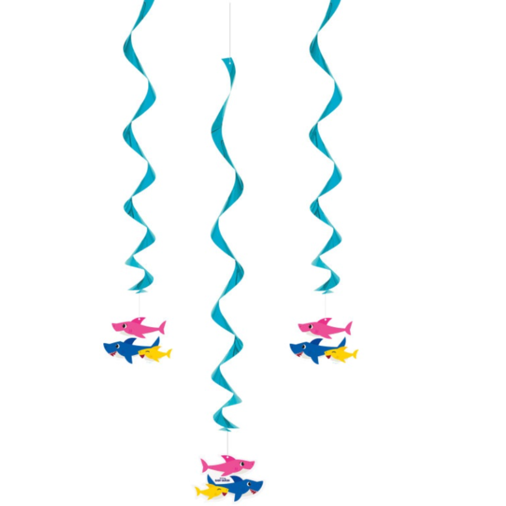 Baby Shark Hanging Swirl Decorations