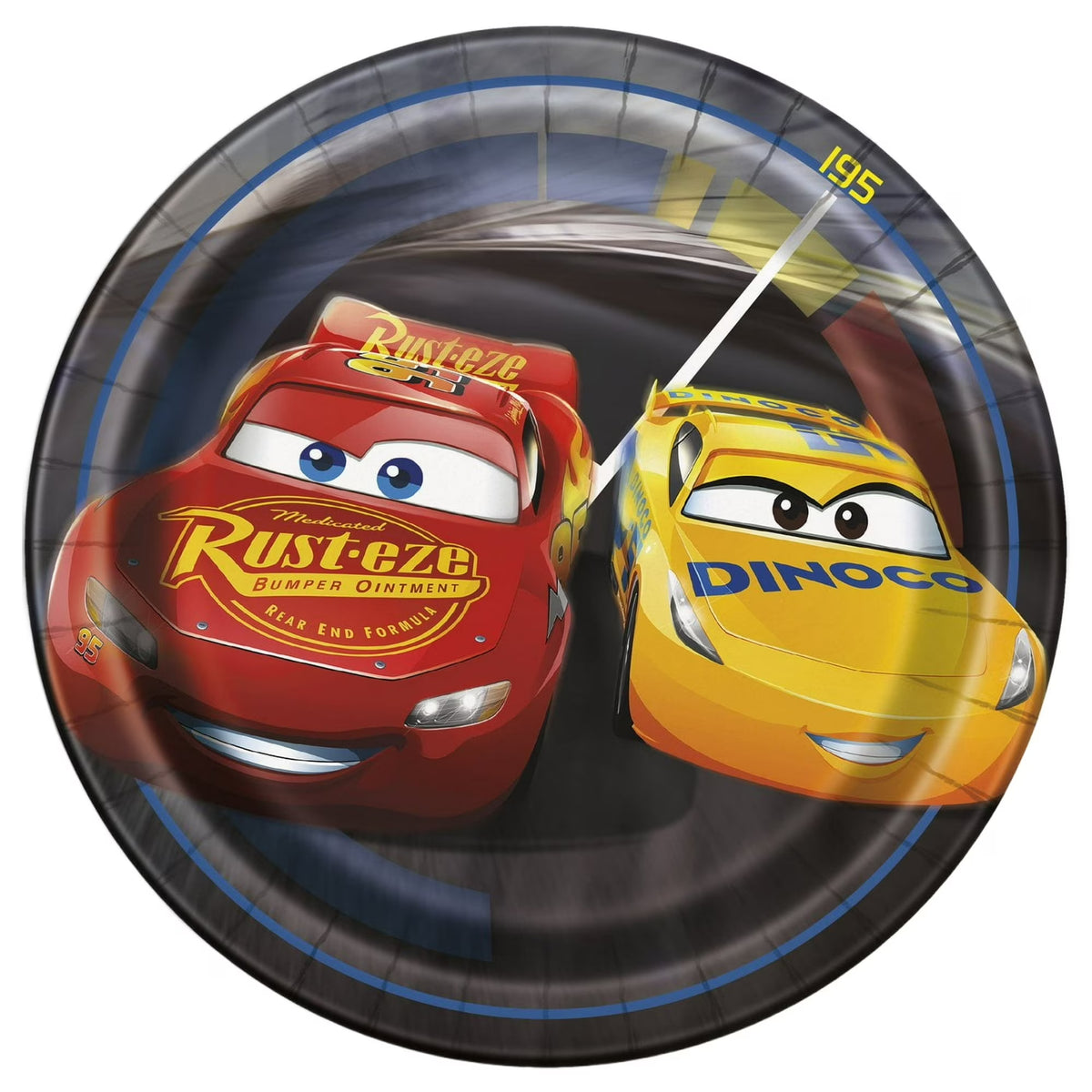 Disney Cars 3 Movie Round Dessert Plates