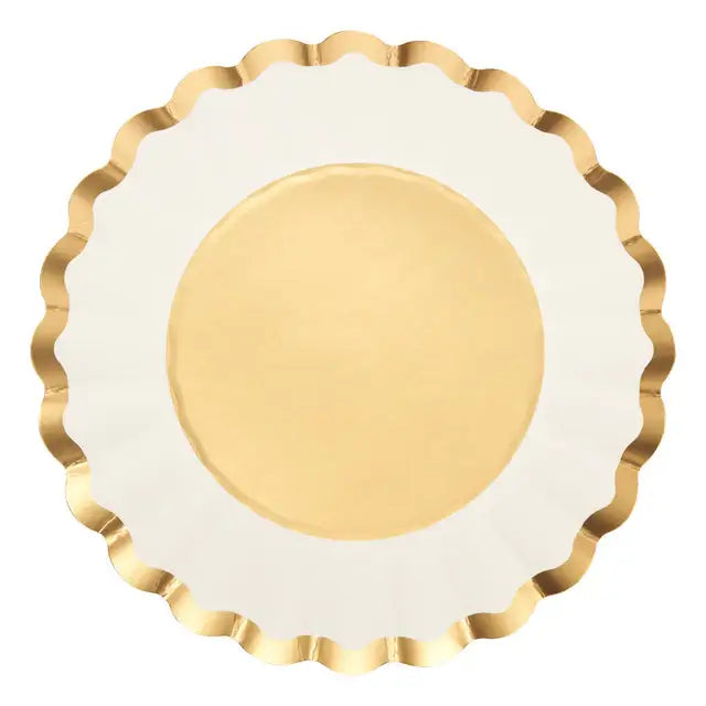 Salad Plate Gold &amp; White