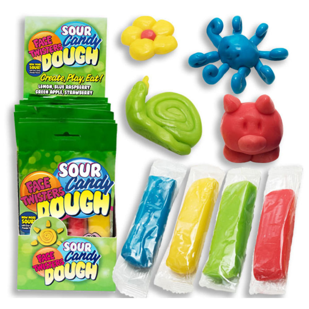  FACE TWISTERS SOUR CANDY DOUGH PEG BAG