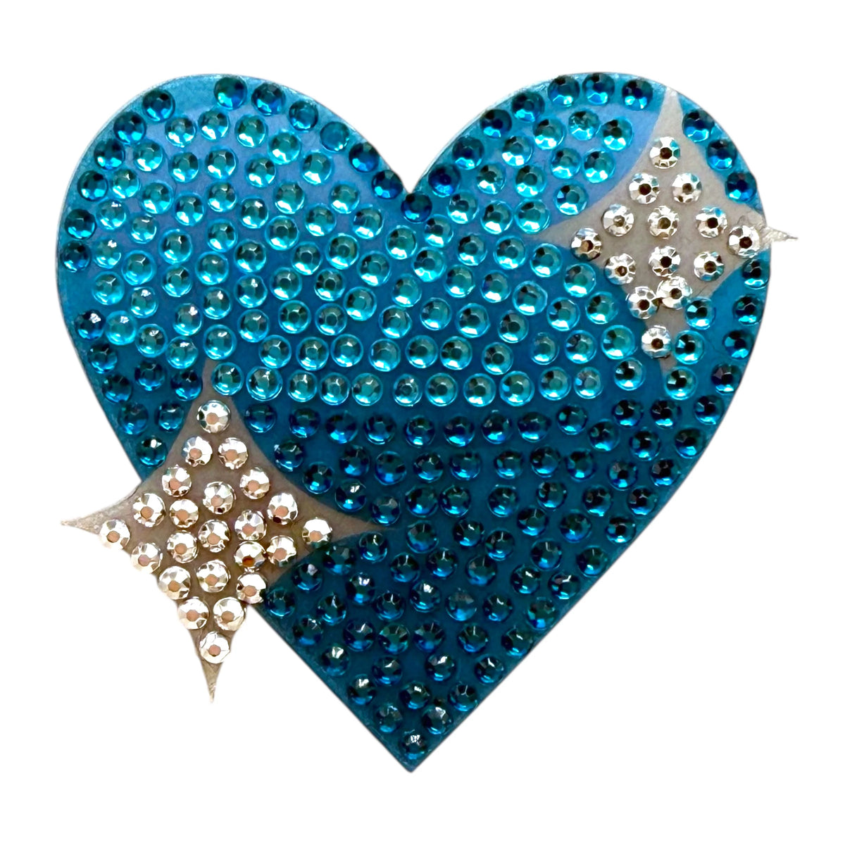 Blue Sparkling Heart Collectable Rhinestone Sticker - StickerBeans