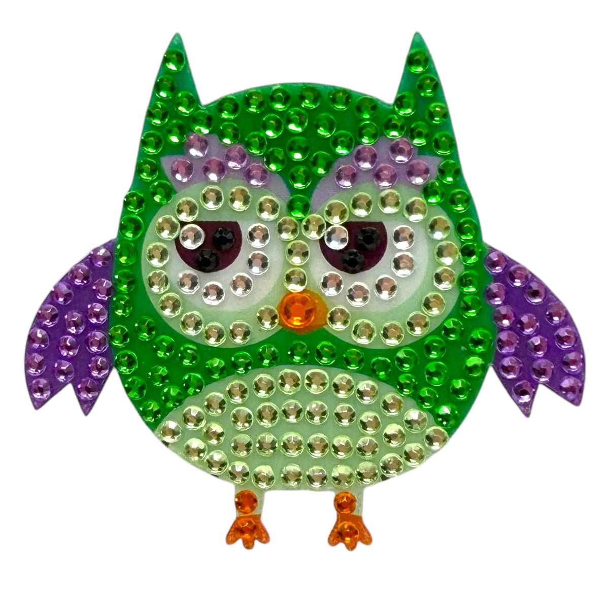 Green Owl Collectable Rhinestone Sticker - StickerBeans