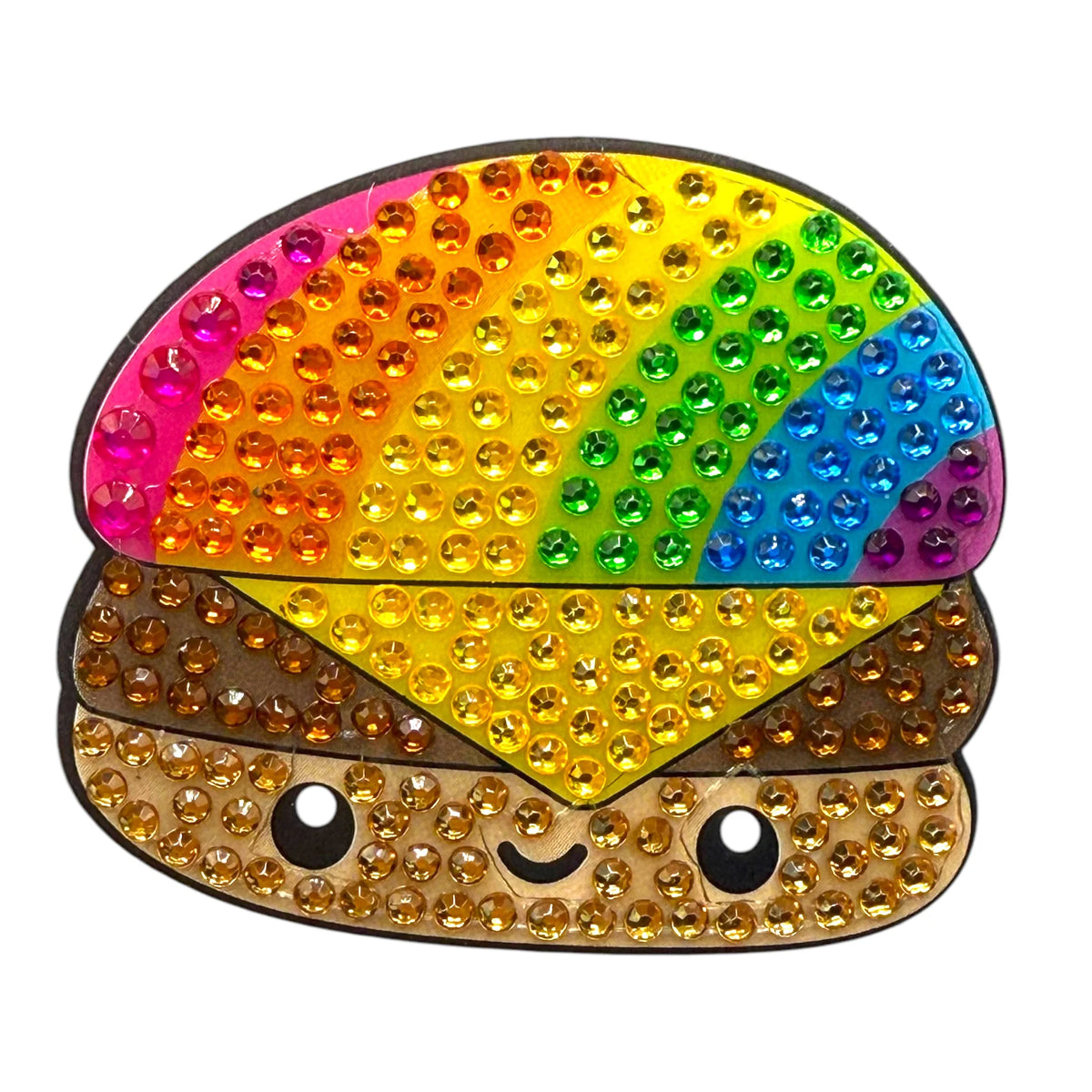 Rainbow Burger Collectable Rhinestone Sticker - StickerBeans