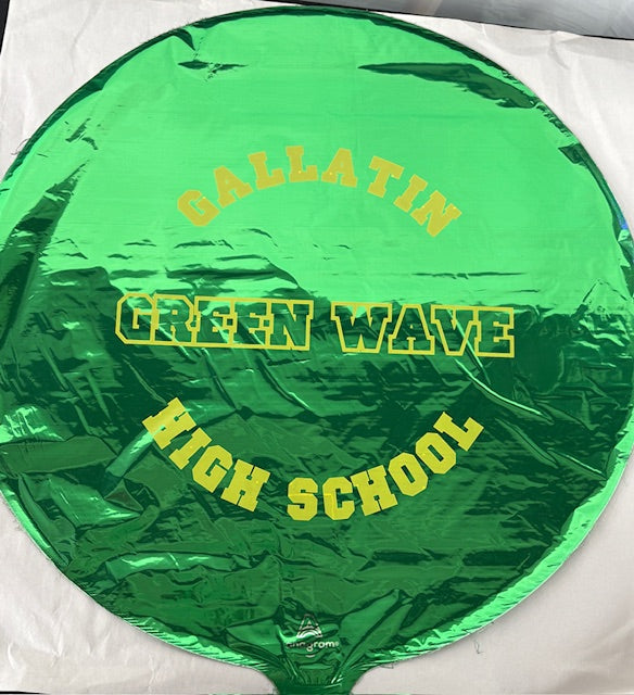 Gallatin High School Green Wave 17" Mylar Balloon