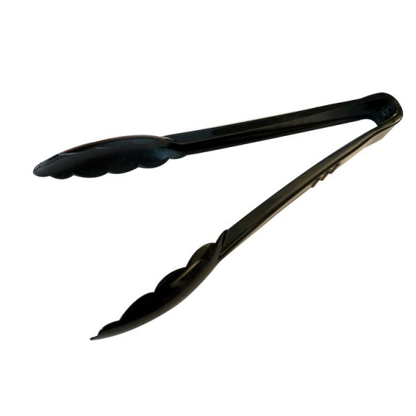 9″ SCALLOPED TONGS – BLACK