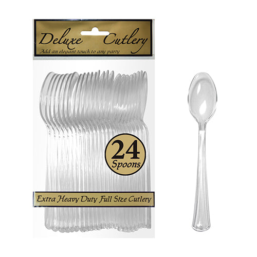 EXTRA HEAVY DUTY SPOONS – CLEAR 24 CT.