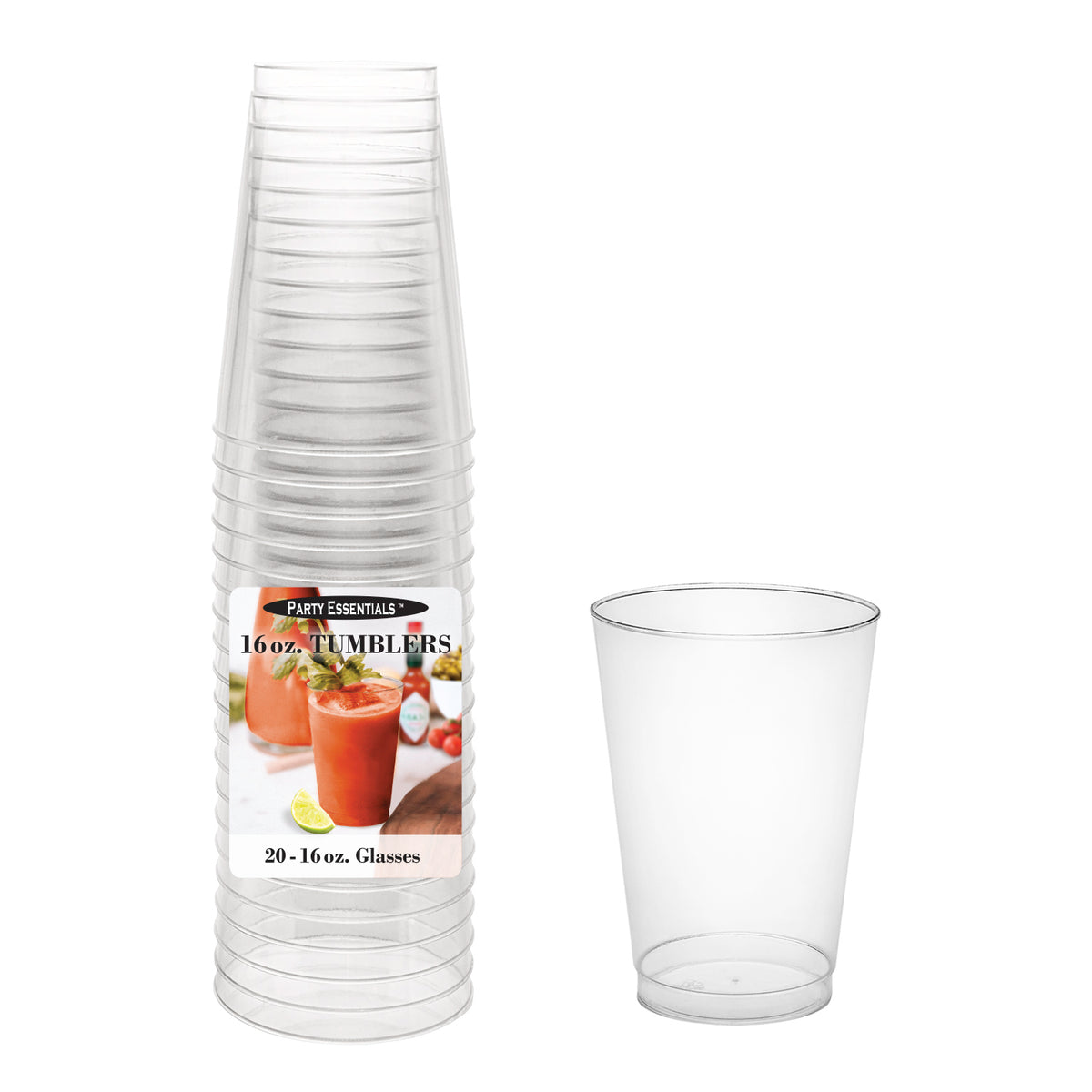 16 OZ. TUMBLERS – CLEAR 20 CT.