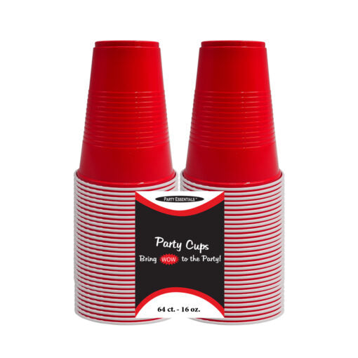 16 OZ. PARTY CUPS – RED 64 CT.