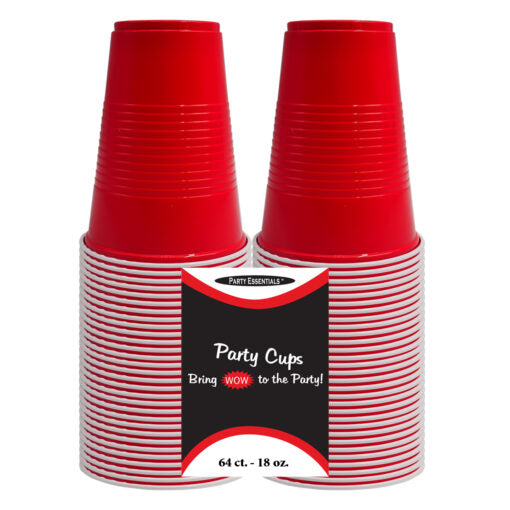 18 OZ. PARTY CUPS – RED 64 CT.