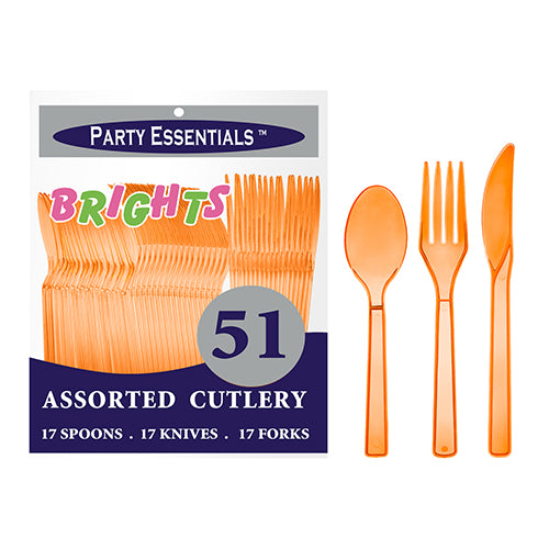 NEON ORANGE CUTLERY 17 SETS PER PACK