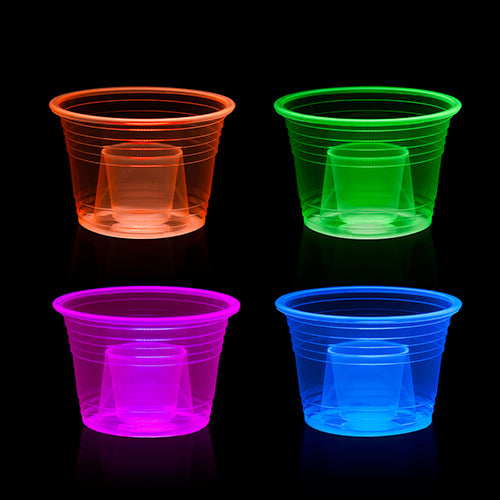 ASSORTED NEON SOFT BOMBER CUPS 3 OZ. – 20 CT.