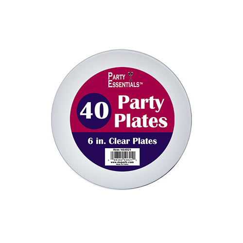 6″ PARTY PLATES – CLEAR 40 CT.