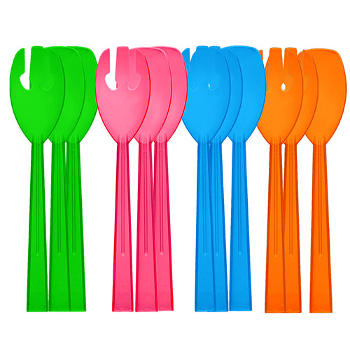 9.5″ SERVING FORKS & SPOONS ASSORTED NEON 12 CT.