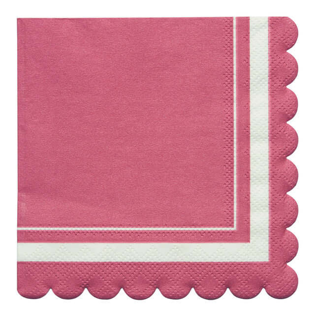 Cocktail Napkin Scalloped Edge Berry 